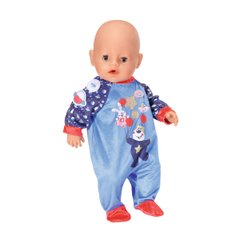 Clothes for a doll of BABY born - Festive overalls (blue)
