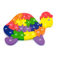 Wooden puzzle Viga Toys Turtle by letters and numbers (55250)