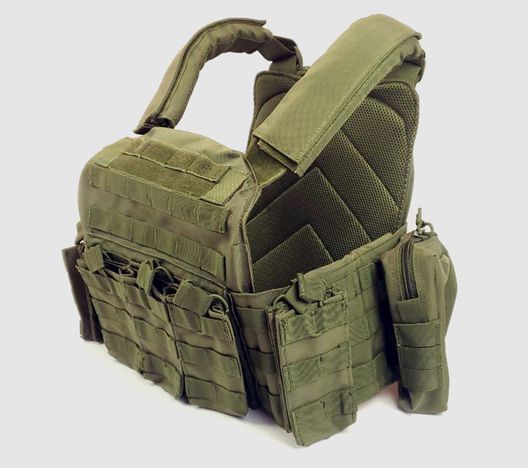 Плитоноска Yakeda VT-6031-6 поліестер 600D з системою MOLLE з підсумками Олива