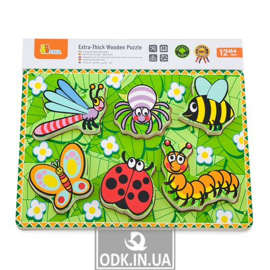 Wooden frame-insert Viga Toys Insects (56437)
