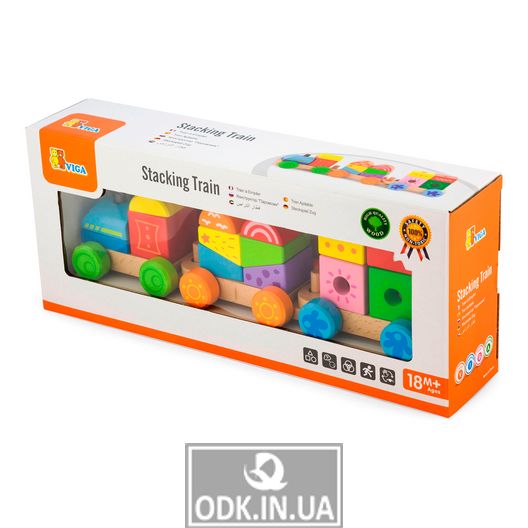 Wooden train Viga Toys Bright cubes (50534)