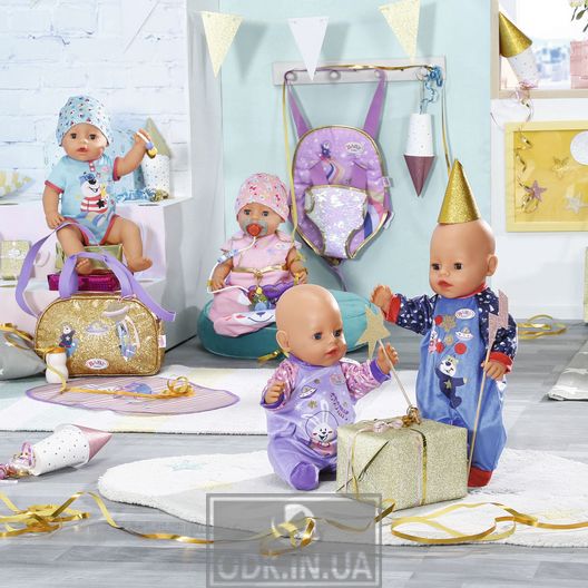 Clothes for a doll of BABY born - Festive overalls (blue)
