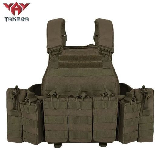 Плитоноска Yakeda VT-6031-6 поліестер 600D з системою MOLLE з підсумками Олива