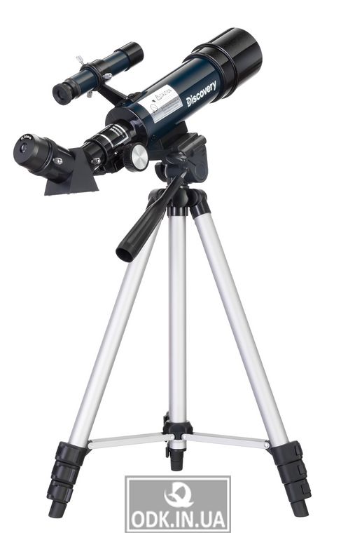 Discovery Sky Trip ST50 telescope with a book