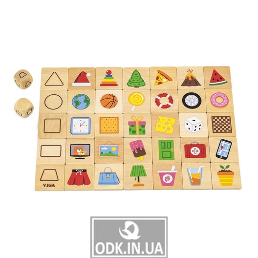 Wooden jigsaw puzzle game Viga Toys Learning shapes (44506)