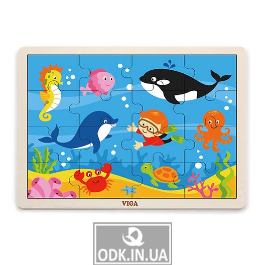 Wooden puzzle Viga Toys Ocean, 16 el. (51451)