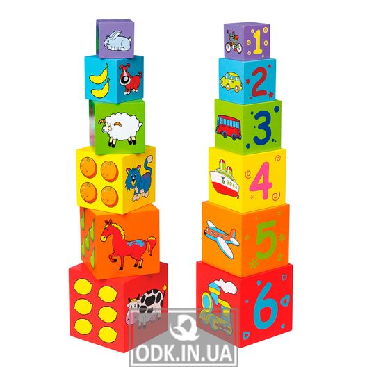 Дерев'яні кубики-пірамідка Viga Toys (59461)