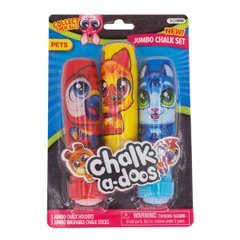 Set of colored chalk for drawing with a holder - Funny pets