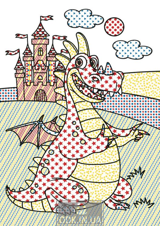 Magical water coloring pages. Dragons