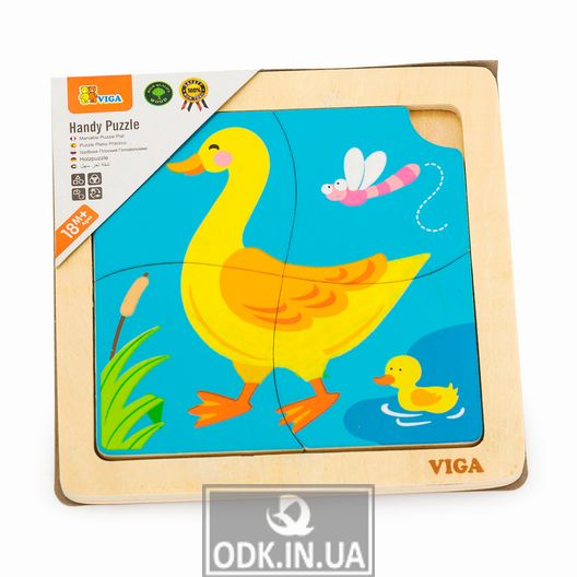 Wooden mini-puzzle Viga Toys Ducks, 4 el. (51314)