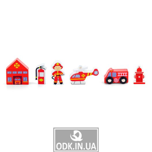 Set for the Viga Toys railway Fire station (50815)