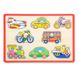 Дерев'яна рамка-вкладиш Viga Toys Кольоровий транспорт (50016)