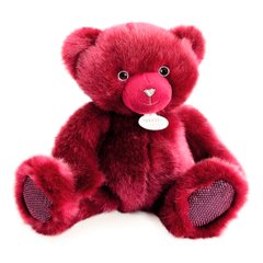 Doudou soft toy - Burgundy teddy bear (30 cm)