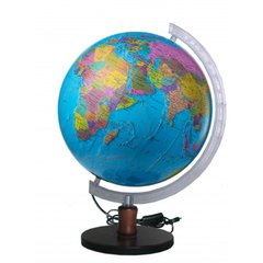 Глобус Політичний з підсвічуванням 320 мм на дерев'яній підставці (4820114952646)