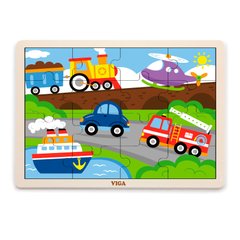 Wooden puzzle Viga Toys Transport, 16 e-mail (51456)