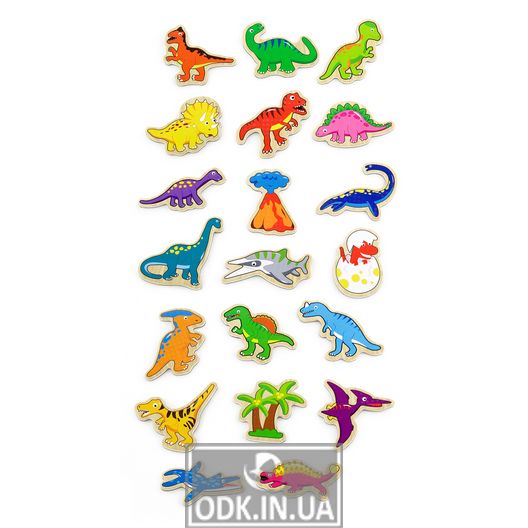 Набір магнітів Viga Toys Динозаври, 20 шт. (50289)