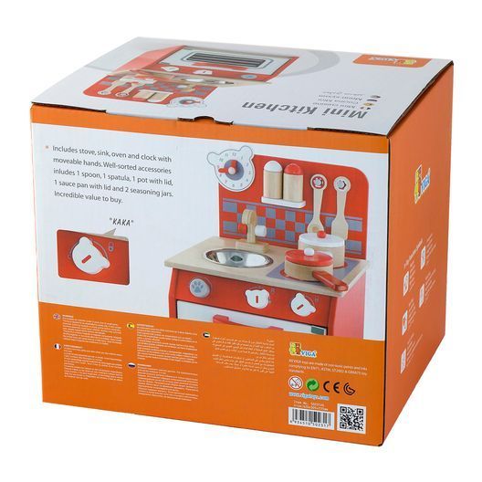 Дитяча кухня Viga Toys з дерева з посудом (50231)