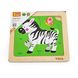 Wooden mini-puzzle Viga Toys Zebra, 4 el. (51317)