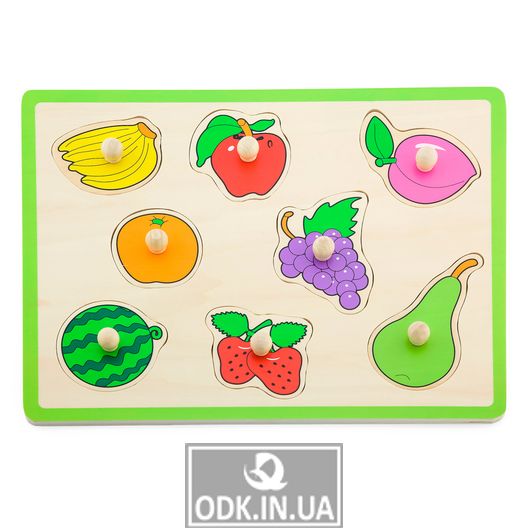 Деревянная рамка-вкладыш Viga Toys Цветные фрукты (50020)