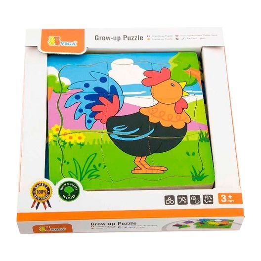 Дерев'яний багатошаровий пазл Viga Toys Півник (50113)