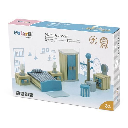Дерев'яні меблі для ляльок Viga Toys PolarB Спальня (44035)