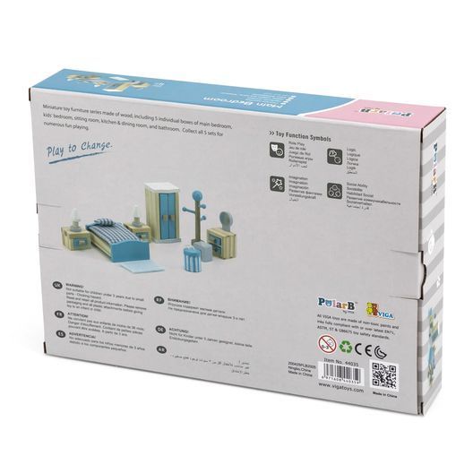 Дерев'яні меблі для ляльок Viga Toys PolarB Спальня (44035)