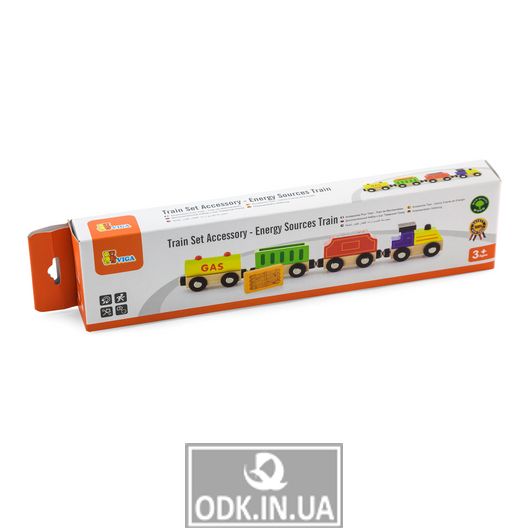Набор для железной дороги Viga Toys Грузовой поезд с топливом (50820)