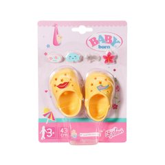 BABY born doll shoes - Holiday sandals with badges (yellow)