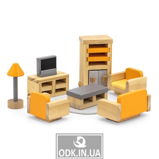 Wooden furniture for dolls Viga Toys PolarB Living Room (44037)