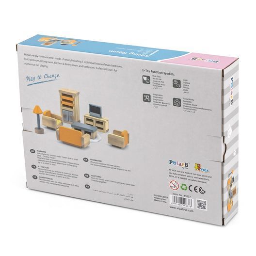 Дерев'яні меблі для ляльок Viga Toys PolarB Вітальня (44037)