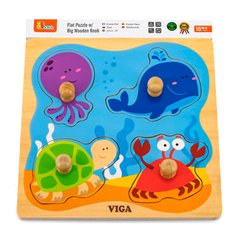 Дерев'яна рамка-вкладиш Viga Toys Морські мешканці (50132)