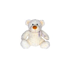 Soft toy - BEAR white with a bow (25 cm)