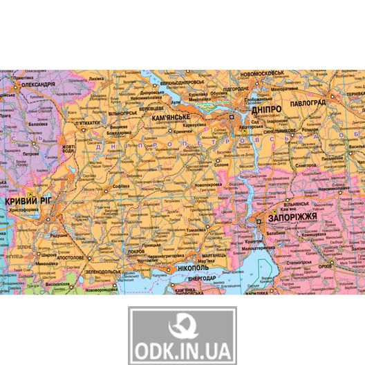Україна. Адміністративний поділ. 160x110 см. М 1:850 000. Картон (4820114950246)