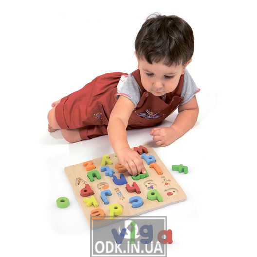 Wooden puzzle Viga Toys English alphabet, lowercase letters (50125)