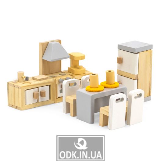 Деревянная мебель для кукол Viga Toys PolarB Кухня и столовая (44038)