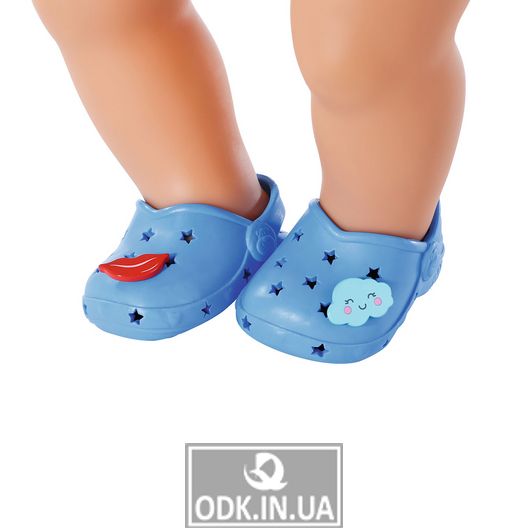 Взуття для ляльки BABY born - Святкові сандалі з значками (блакитні)