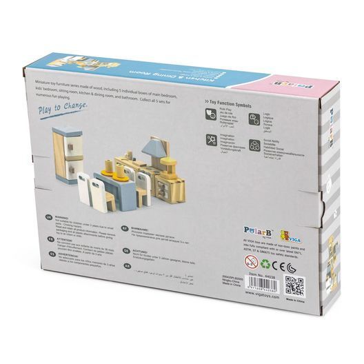 Дерев'яні меблі для ляльок Viga Toys PolarB Кухня та їдальня (44038)