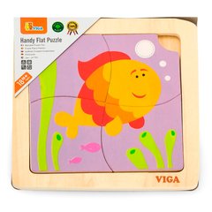 Wooden mini-puzzle Viga Toys Fish, 4 el. (50144)