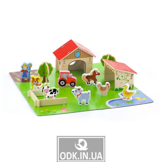Wooden game set Viga Toys Farm, 30 el. (50540)