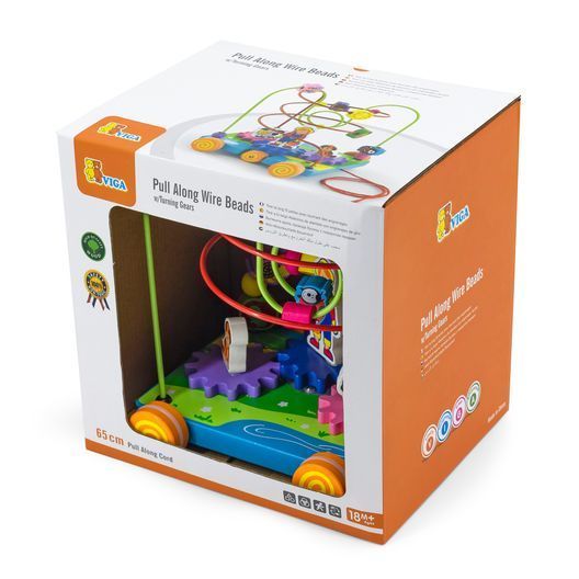 Дерев'яний лабіринт-каталка Viga Toys Шестерінки (50120)