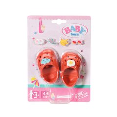 BABY born doll shoes - Holiday sandals with badges (red)
