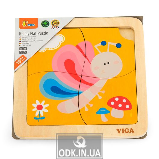 Wooden mini-puzzle Viga Toys Butterfly, 4 el. (50136)