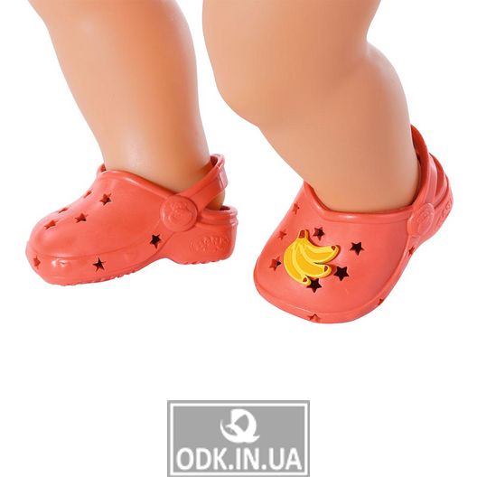 Взуття для ляльки BABY born - Святкові сандалі з значками (червоні)
