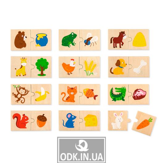 Logic puzzle Viga Toys Eating animals, 24 el. (51607)