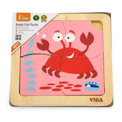 Wooden mini-puzzle Viga Toys Crab, 4 el. (50146)