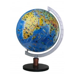 Globe General geographical with animals without illumination 320 mm on a wooden stand (4820114952561)