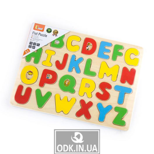 Дерев'яний пазл Viga Toys Англійський алфавіт, великі літери (58543)