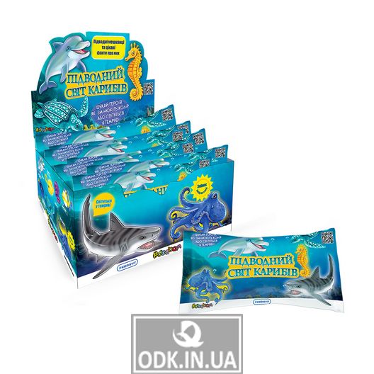 Stretch toy in the form of an animal - Underwater world of the Caribbean (14 pcs., In display)