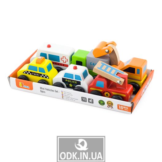 Набір іграшкових машинок Viga Toys Спецтранспорт, 6 шт. (59621)