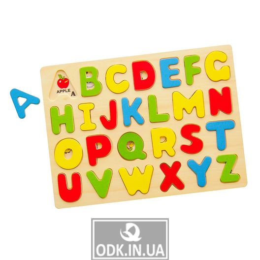 Wooden puzzle Viga Toys English alphabet, uppercase letters (58543)